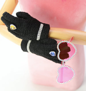 Bejeweled Gloves / Black