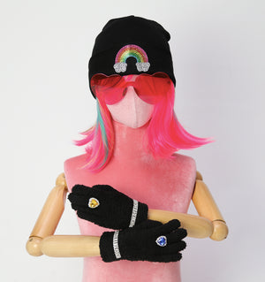 Rainbow Beanie / Black