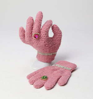 Bejeweled Gloves / Rose