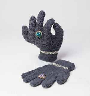 Bejeweled Gloves / Grey