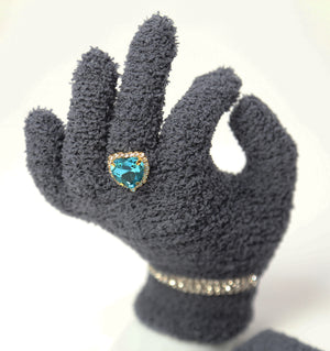 Bejeweled Gloves / Grey