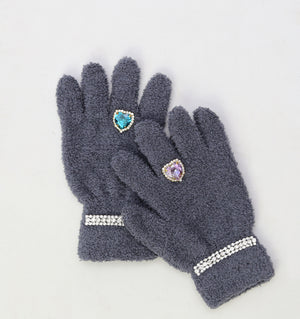 Bejeweled Gloves / Grey