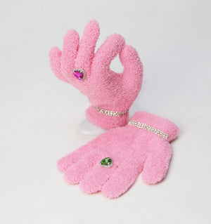 Bejeweled Gloves / Pink