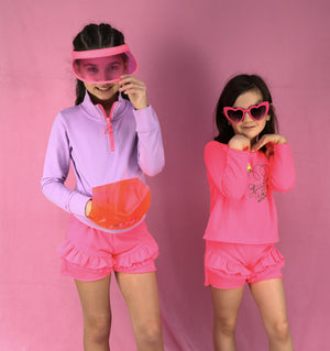 Neon Pink Ruffle Shorts