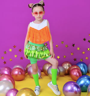 Tangerine Tulle Crop Top