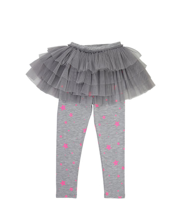 Grey Stars Tutu Leggings