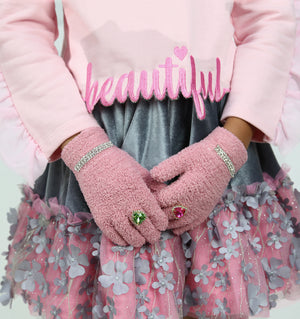 Bejeweled Gloves / Pink