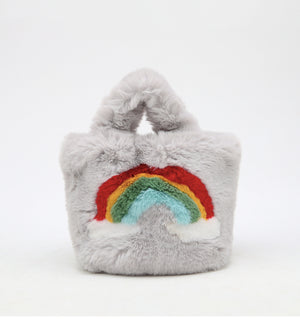 Rainbow Plush Tote Bag