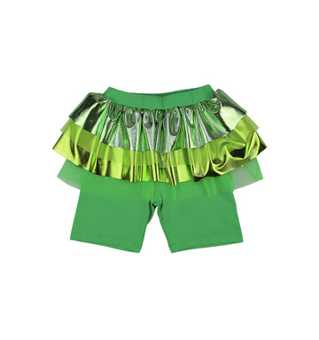 Metallic Green Midi Tutu Shorts