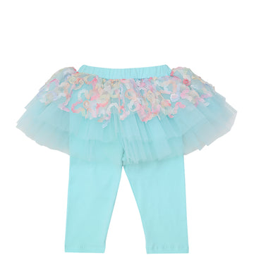 Mint Blossom Capri Tutu Leggings