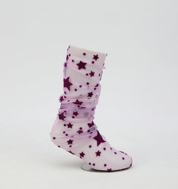 Purple Stars Tulle Socks