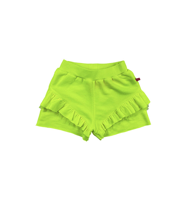 Neon Lime Ruffle Shorts - Kaylakids
