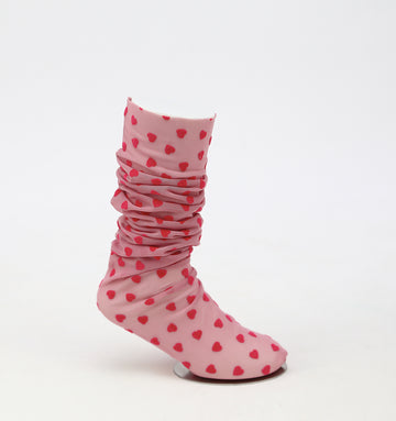 Hearts Tulle Socks / Pink
