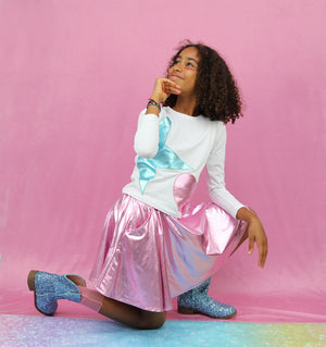 Pink Metallic Skirt