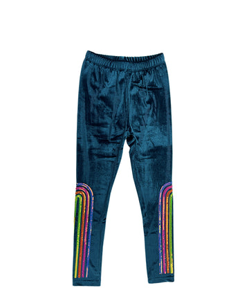 Rainbow Sequin Velvet Leggings