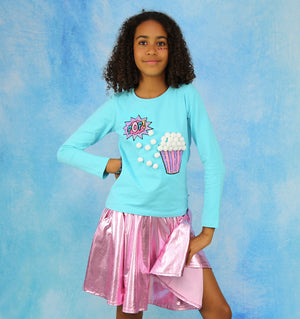 Pink Metallic Skirt