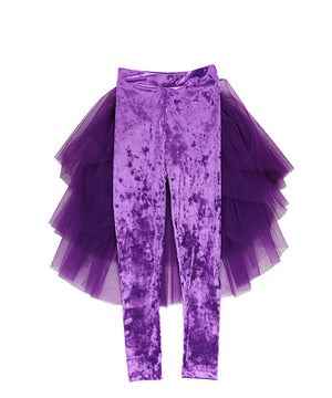 Purple Plum Velvet Tutu Leggings