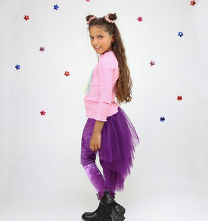 Purple Plum Velvet Tutu Leggings