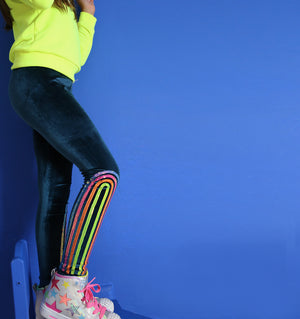 Rainbow Sequin Velvet Leggings