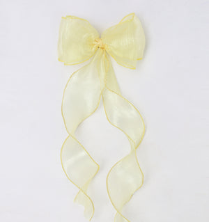 Yellow Tulle Bow Clip