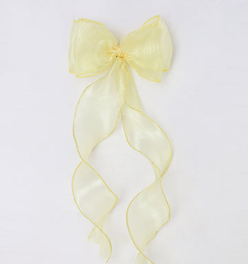 Yellow Tulle Bow Clip