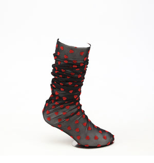 Hearts Tulle Socks / Black
