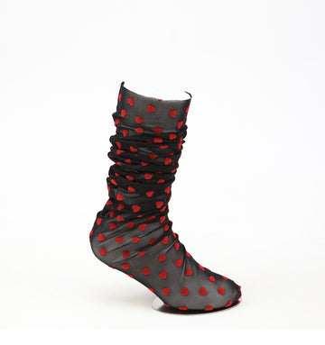 Hearts Tulle Socks / Black