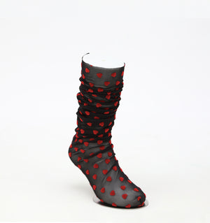 Hearts Tulle Socks / Black