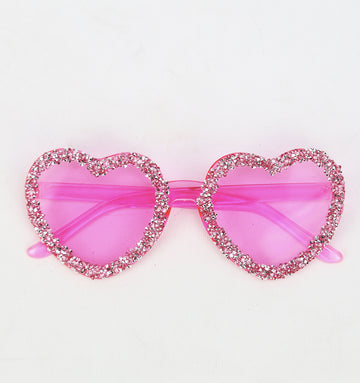 Pink Heart Gems Party Sunglasses