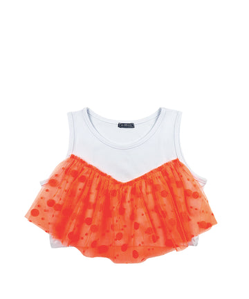 Tangerine Tulle Crop Top
