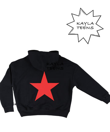 Kayla Teens - Star Hoodie / Black