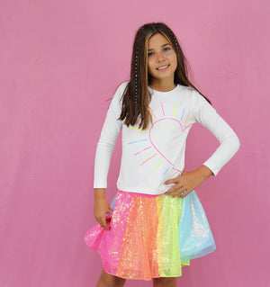 Roxy Rainbow Sequin Skirt