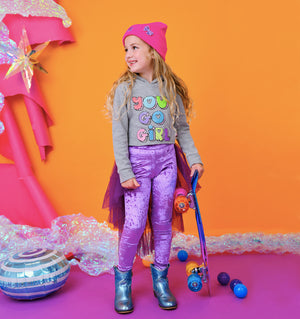 Purple Plum Velvet Tutu Leggings