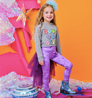 Purple Plum Velvet Tutu Leggings