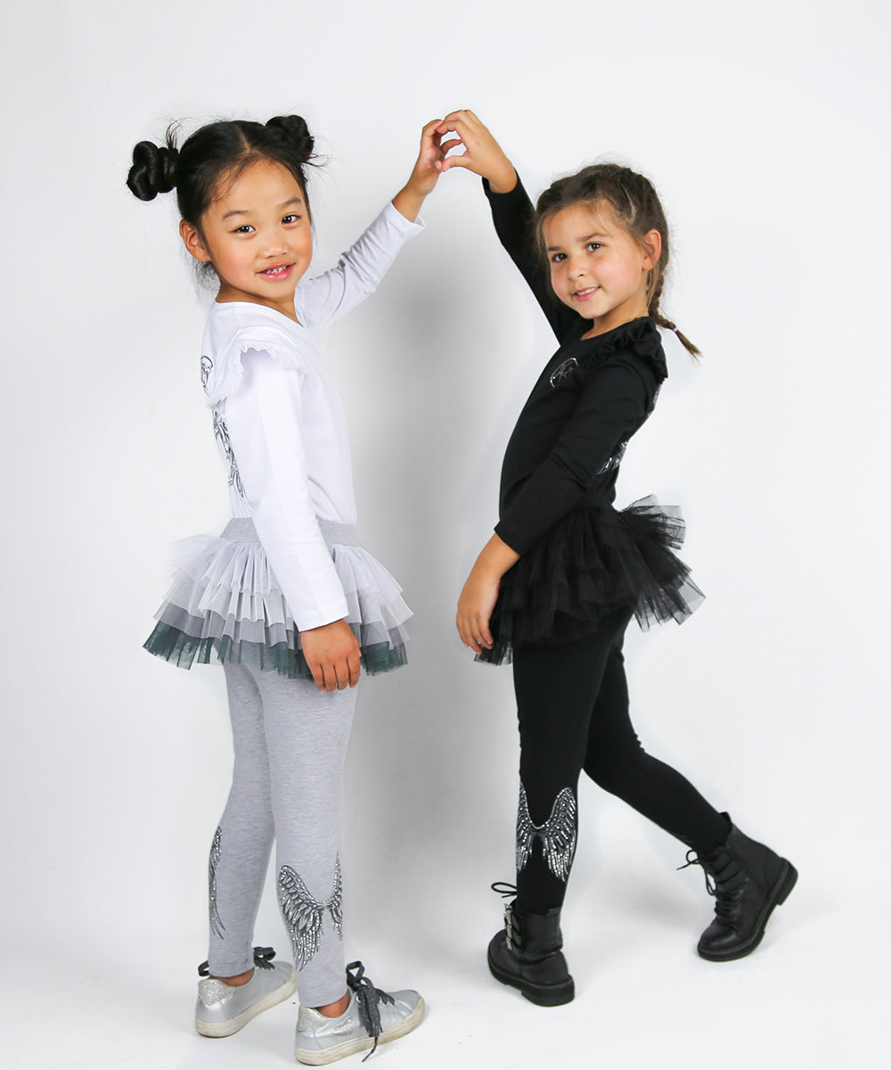 Angel Tutu Leggings Black Kaylakids - Main Image