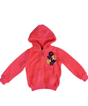 Girl Power Plush Bomber / Neon Pink