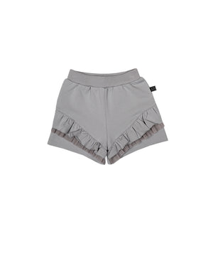 Groovy Grey Ruffle Shorts