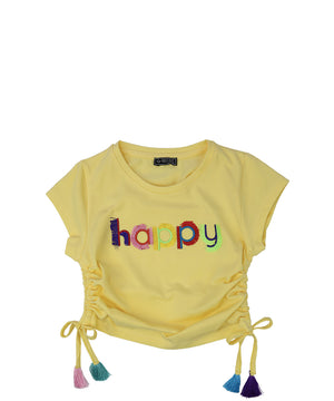 Happy Adjustable Cropped T-shirt