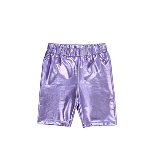 Metallic Biker Shorts / Lilac