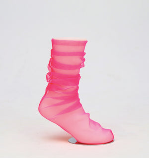 Neon Pink Tulle Socks