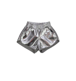 Metallic Silver Shorts