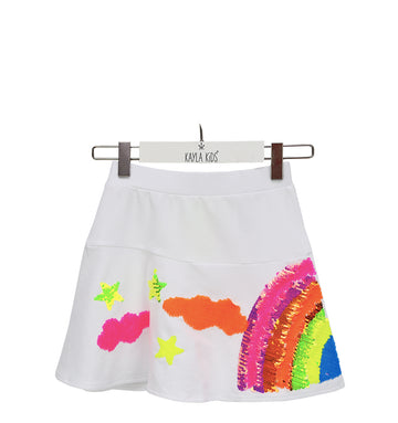 Sky High Cotton Skirt / White