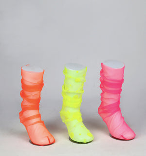 Neon Yellow Tulle Socks